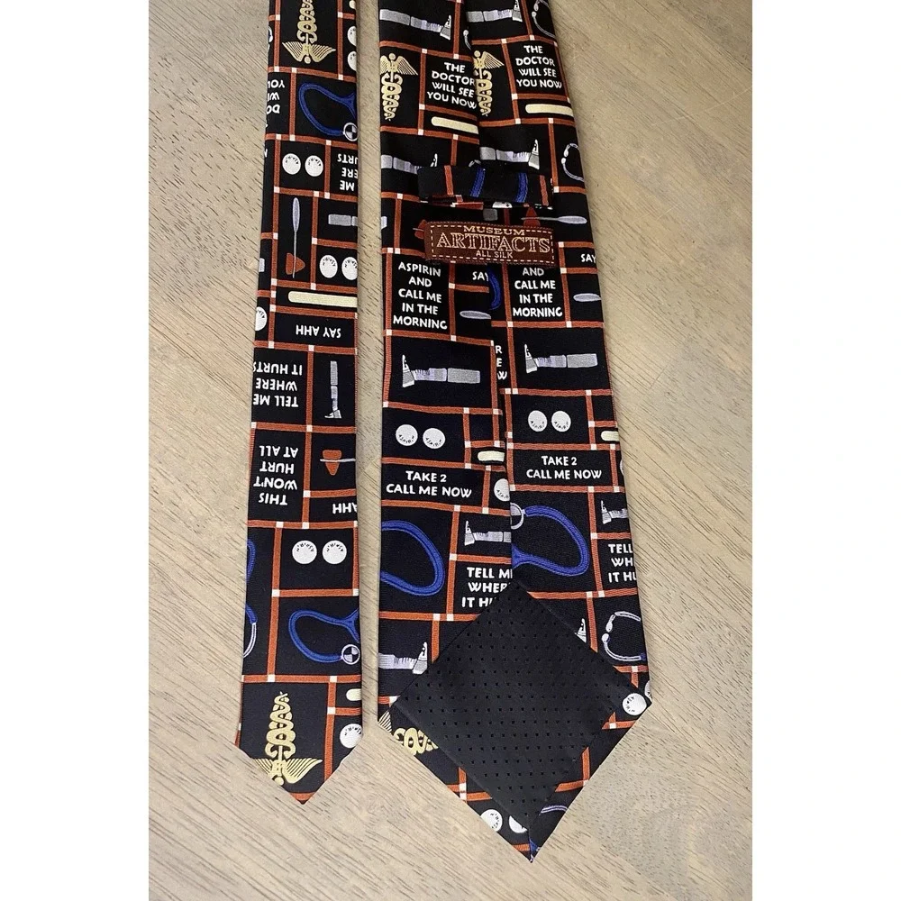 Men's Museum Artifacts Multicolor Doctor Squares Necktie 4